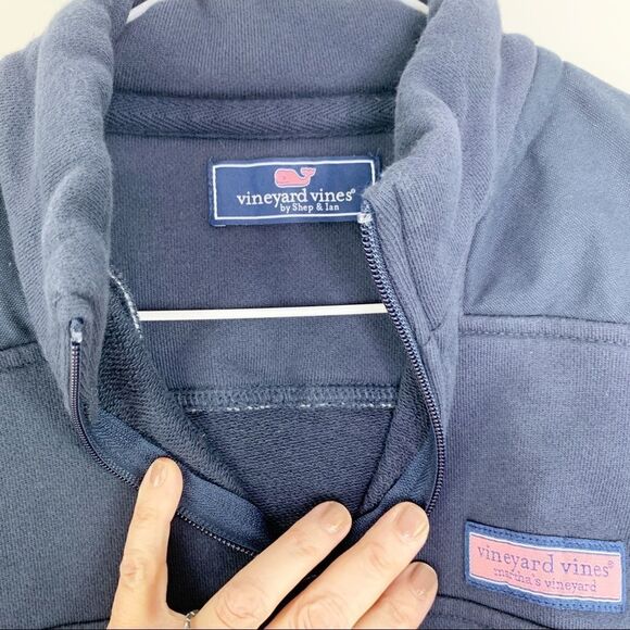 Vineyard Vines Blue Shep Shirt/ Half Zip Sz XL Boys - Picture 3 of 13